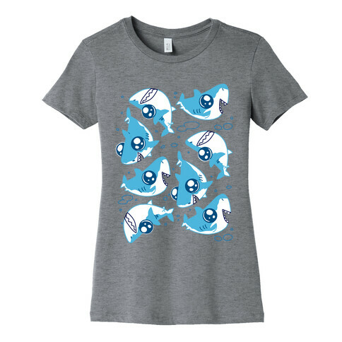 Cute Big Eyed Shark Pattern Womens T-Shirt