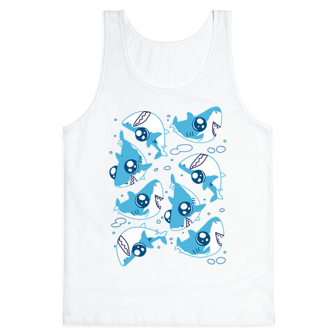 Cute Big Eyed Shark Pattern Tank Top