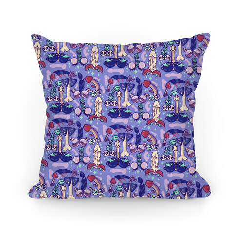 Phallic Witchy Things Pattern Pillow