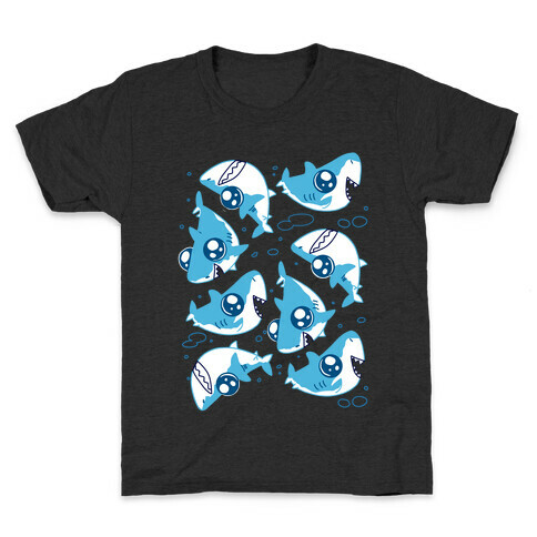 Cute Big Eyed Shark Pattern Kids T-Shirt