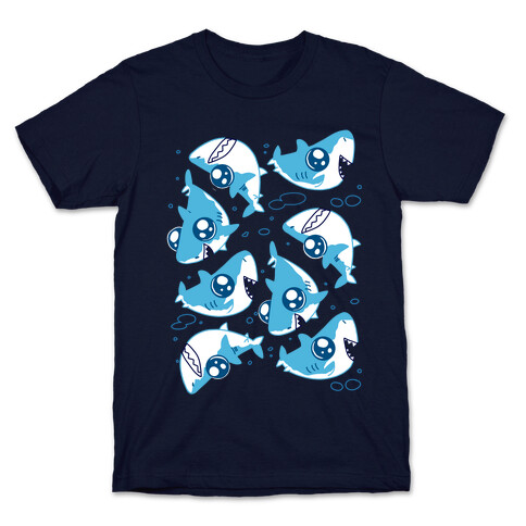 Cute Big Eyed Shark Pattern T-Shirt