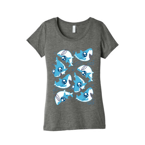 Cute Big Eyed Shark Pattern Womens T-Shirt