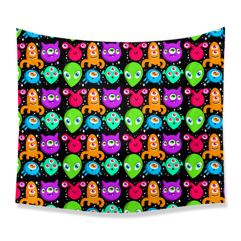 Silly Aliens Pattern Tapestry