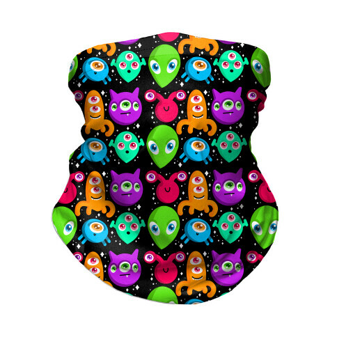 Silly Aliens Pattern Neck Gaiter