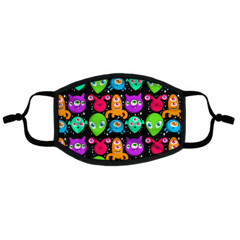 Silly Aliens Pattern Flat Face Mask