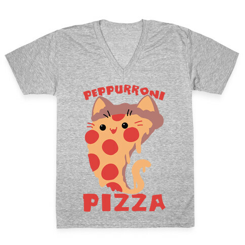 PepPURRoni Pizza V-Neck Tee Shirt