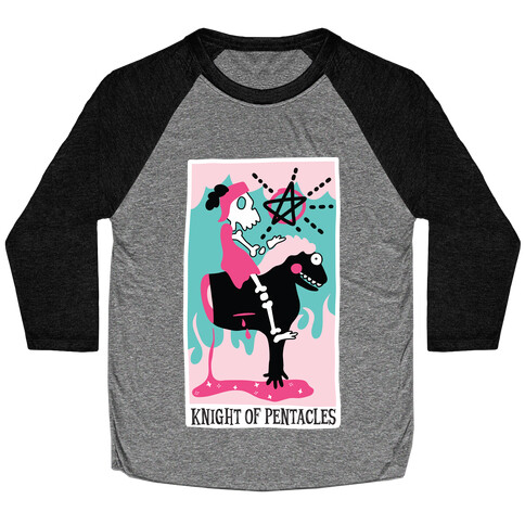 Creepy Cute Tarots: Knight of Pentacles Baseball Tee