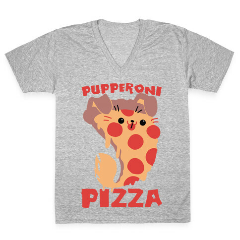 PUPPERoni Pizza V-Neck Tee Shirt