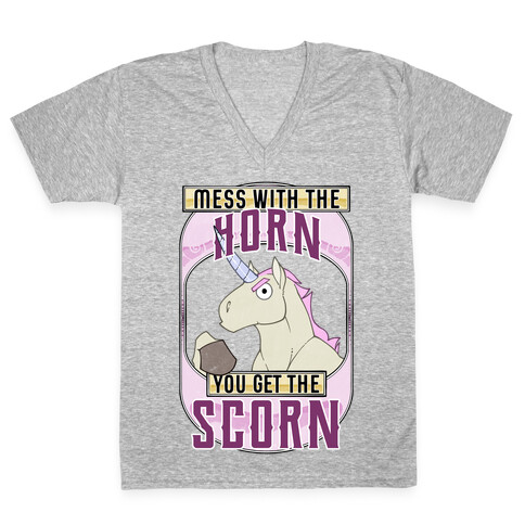 Mess With The Horn You Get The Scorn V-Neck Tee Shirt