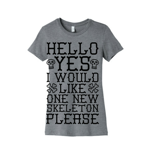 Hello Yes I Would Like One New Skeleton Please Womens T-Shirt