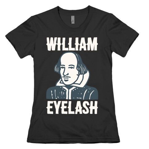 William Eyelash White Print Womens T-Shirt