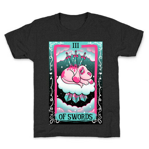 Creepy Cute Tarots: Three Of Swords Kids T-Shirt