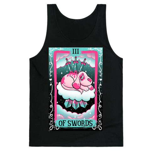 Creepy Cute Tarots: Three Of Swords Tank Top