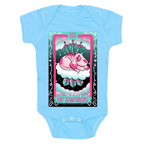 Creepy Cute Tarots: Three Of Swords Baby One-Piece