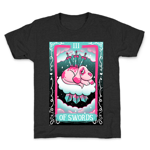 Creepy Cute Tarots: Three Of Swords Kids T-Shirt