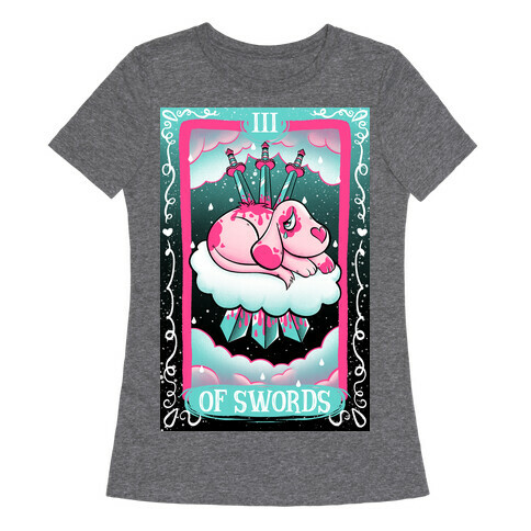 Creepy Cute Tarots: Three Of Swords Womens T-Shirt