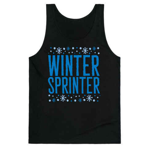 Winter Sprinter White Print Tank Top