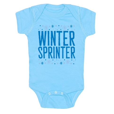 Winter Sprinter White Print Baby One-Piece