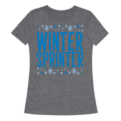 Winter Sprinter White Print Womens T-Shirt