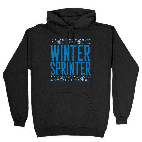 Winter Sprinter White Print Hooded Sweatshirt