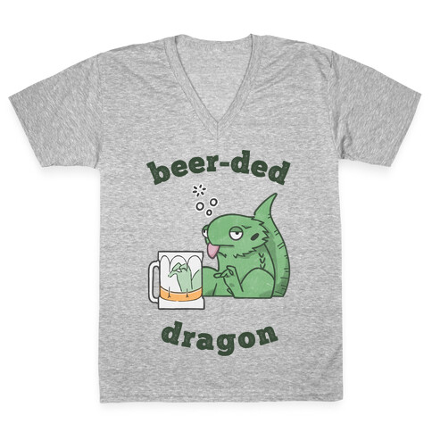 Beer-ded Dragon V-Neck Tee Shirt