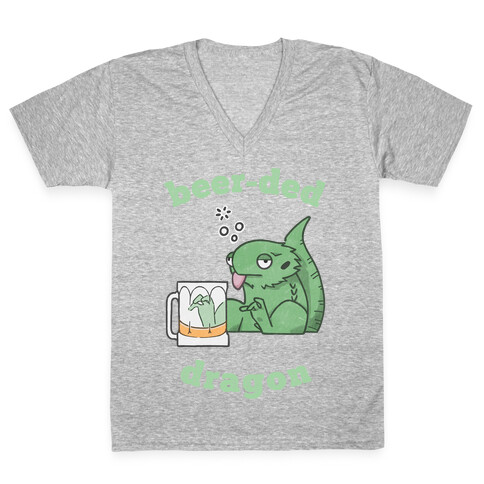 Beer-ded Dragon V-Neck Tee Shirt