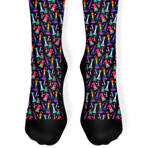 Pride Chess Pieces Pattern Sock