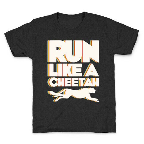 Run Like A Cheetah White Print Kids T-Shirt