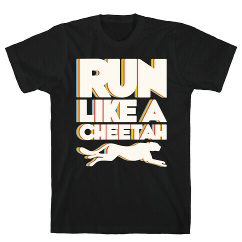 Run Like A Cheetah White Print T-Shirt