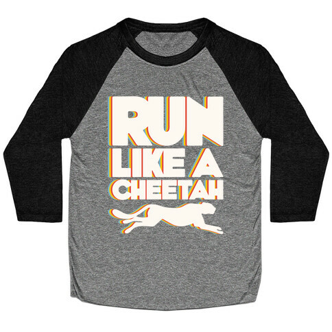 Run Like A Cheetah White Print Baseball Tee
