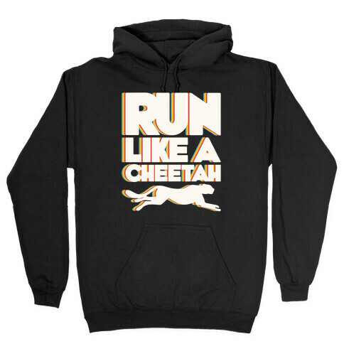 Run Like A Cheetah White Print Hooded Sweatshirt