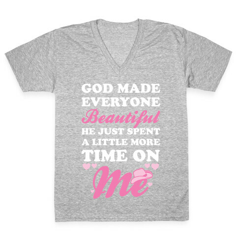 God Made Everyone Beautiful V-Neck Tee Shirt
