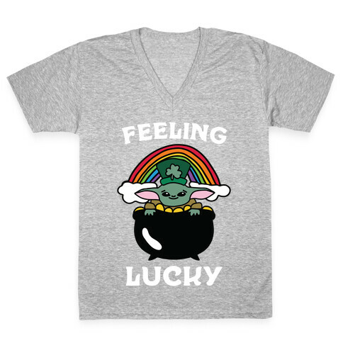 Feeling Lucky (Baby Yoda) V-Neck Tee Shirt