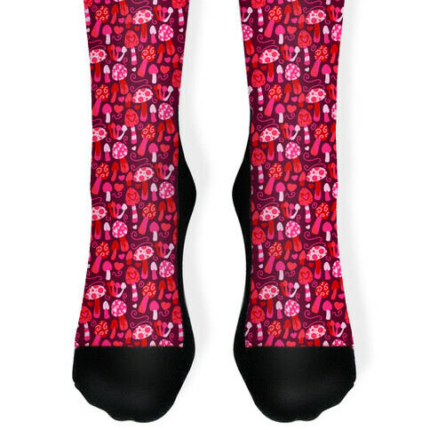 Valentine's Day Mushrooms Pattern Sock