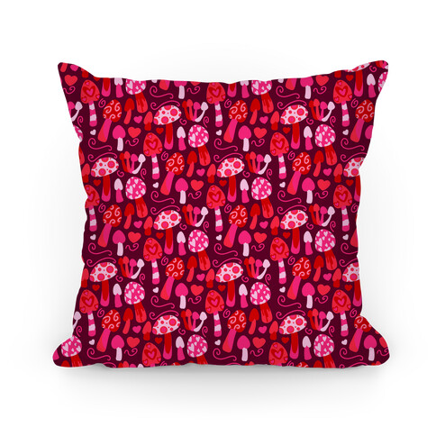 Valentine's Day Mushrooms Pattern Pillow