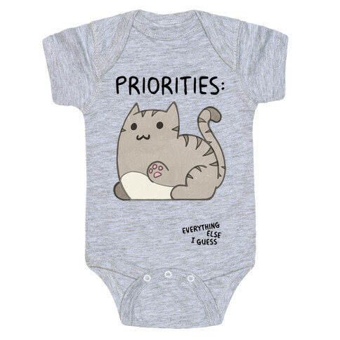 Cat Priorities Baby One-Piece