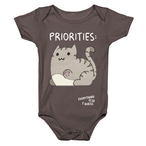 Cat Priorities Baby One-Piece