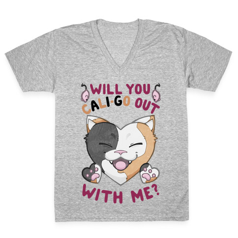 Will You Cali-go Out With Me V-Neck Tee Shirt