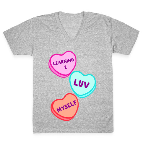 Learning 2 Luv Myself V-Neck Tee Shirt