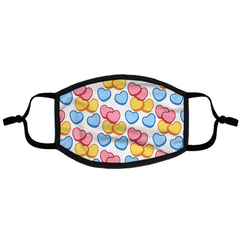 Candy Hearts Mask Flat Face Mask