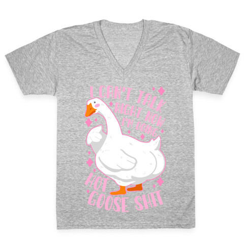 I Can't Talk Right Now, I'm Doing Hot Goose Shit V-Neck Tee Shirt