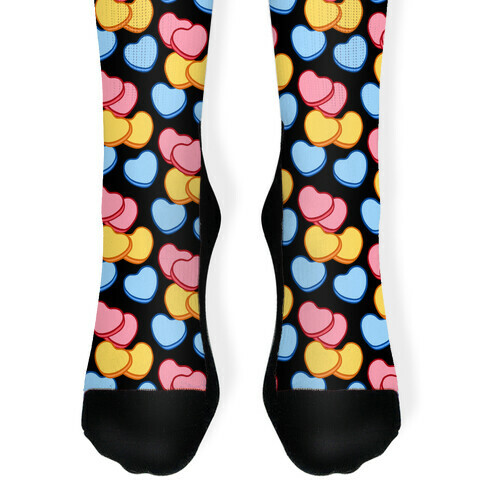 Candy Hearts Socks Black Sock