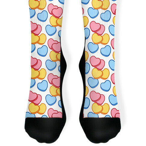 Candy Hearts Socks White Sock