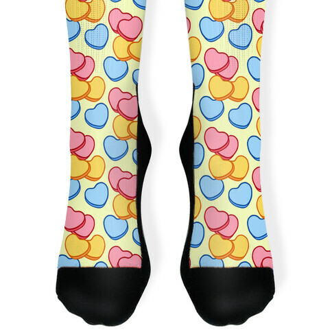 Candy Hearts Socks  Yellow Sock