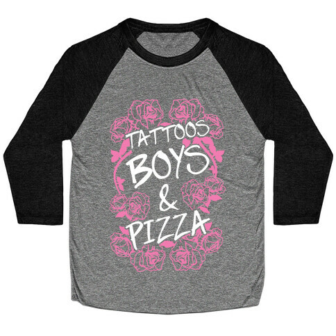 Tattoos Boys & Pizza Baseball Tee