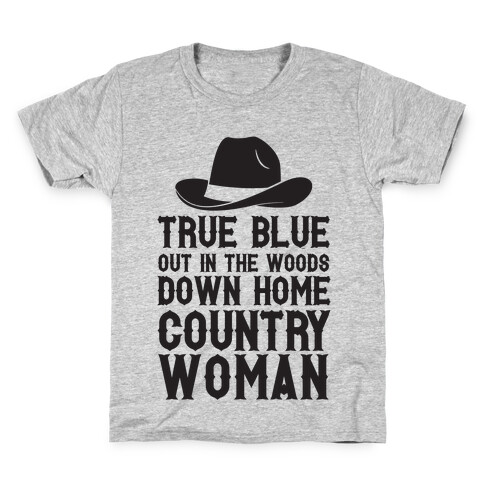 True Blue Country Woman Kids T-Shirt