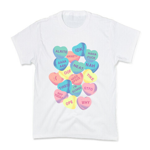 Awkward Candy Hearts Kids T-Shirt