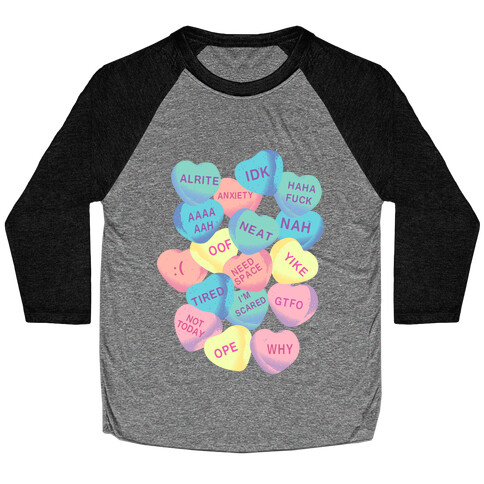 Awkward Candy Hearts Baseball Tee