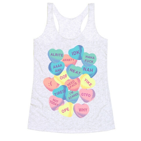 Awkward Candy Hearts Racerback Tank Top