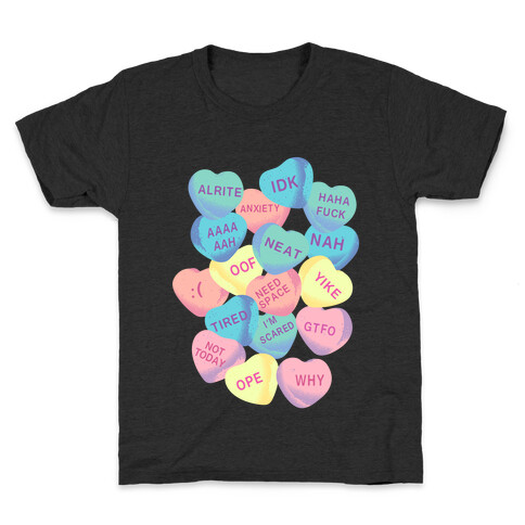 Awkward Candy Hearts Kids T-Shirt